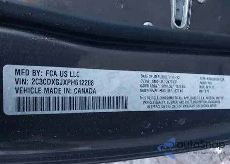 2023 Dodge Charger Scat Pack from USA, damaged, VIN 2C3CDXGJXPH612208